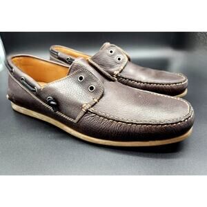 JOHN VARVATOS STAR USA Pebble Leather Boat Shoes Men's 12